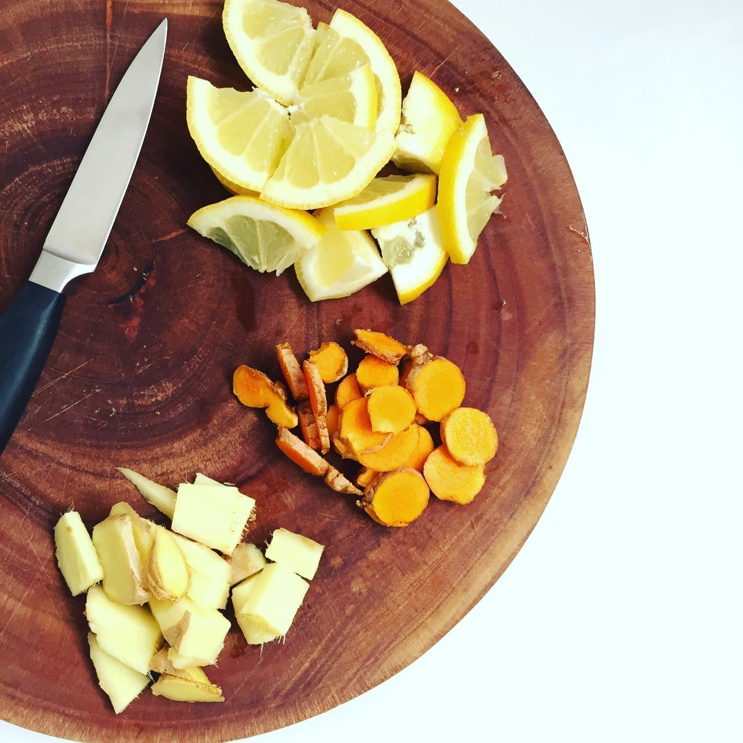 Shot med ingefær og gurkemeje og citron