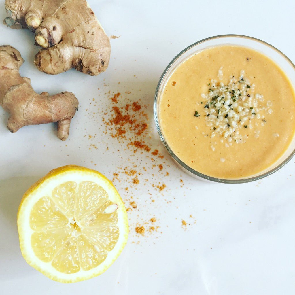 gul smoothie citron ingefær