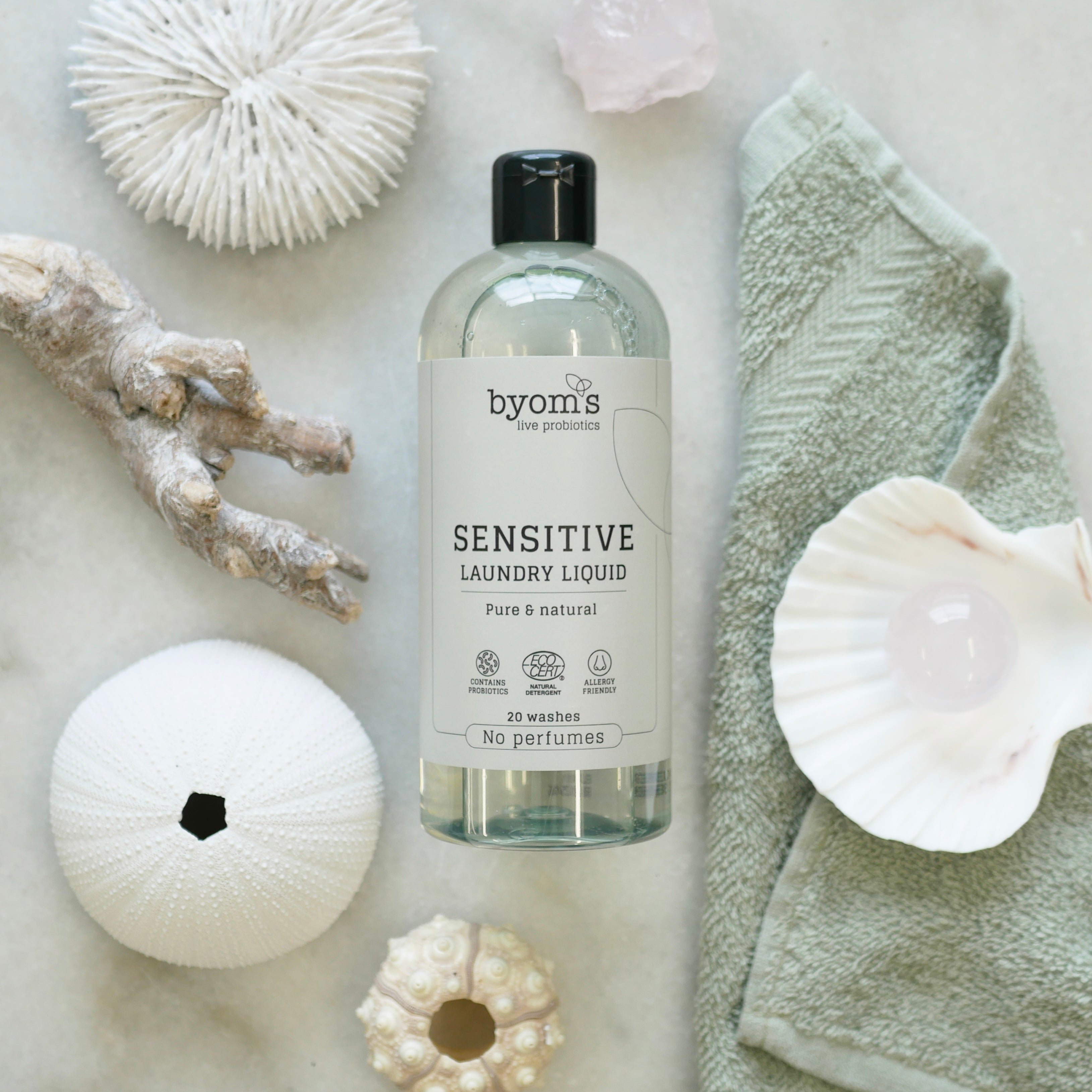 Byoms Sensitive Laundry Liquid vaskemiddel uden parfume 400 ml