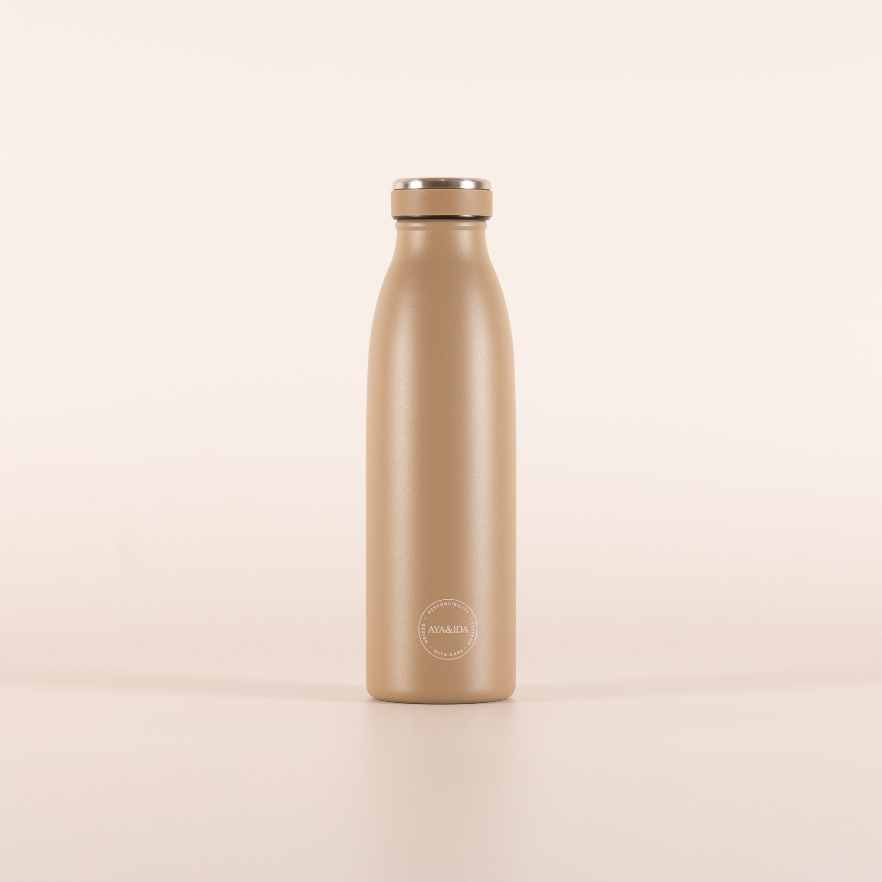 Aya og Ida drikkeflaske i støvet brun, 500 ml i stål
