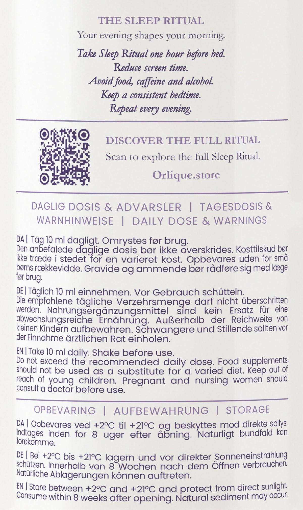Orlique Liposomal Sleep Ritual | Søvn & Restitution